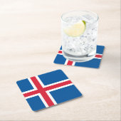 アイスランド国旗 スクエアペーパーコースター (インサイチュ)