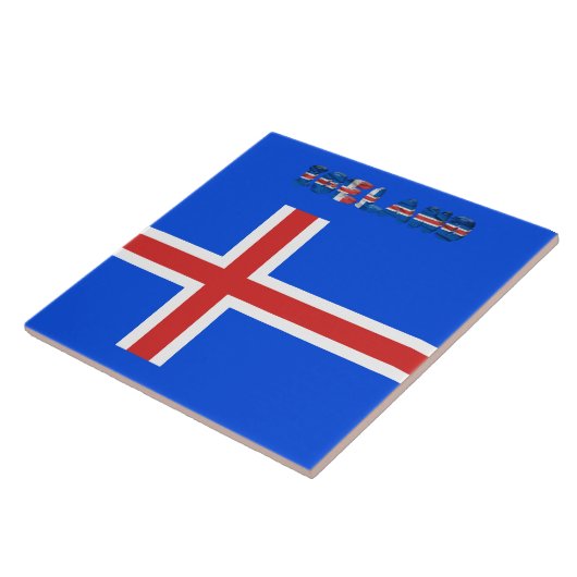 アイスランド国旗 タイル (側面)