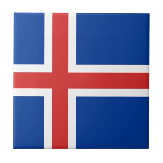 アイスランド国旗 タイル (正面)