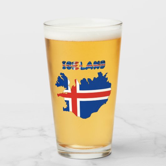 アイスランド国旗      タンブラーグラス (ドリンク正面)