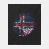 アイスランド国旗 フリースブランケット (正面)