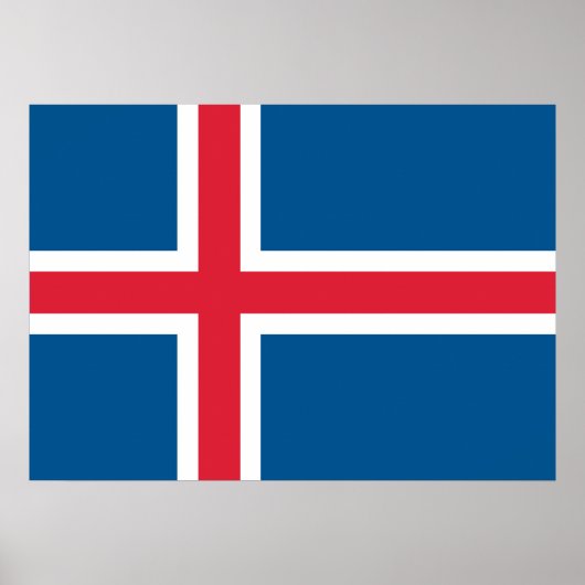 アイスランド国旗 ポスター (正面)