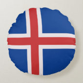アイスランド国旗 ラウンドクッション (正面)