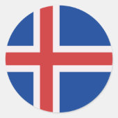 アイスランド国旗 ラウンドシール (正面)