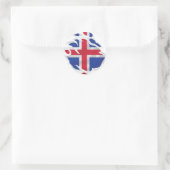 アイスランド国旗 ラウンドシール (バッグ)
