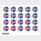 アイスランド国旗 ラウンドシール (シート)