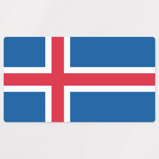 アイスランド国旗 ラベル (デザイン1)