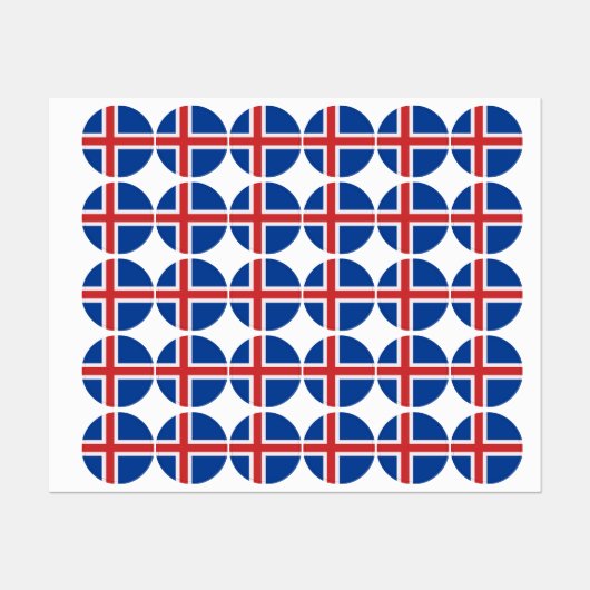 アイスランド国旗 ラベル (シート)