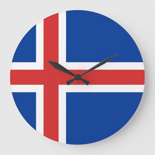 アイスランド国旗 ラージ壁時計 (正面)