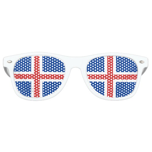 アイスランド国旗 レトロサングラス (正面)