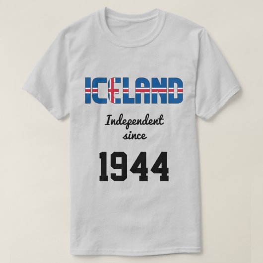 アイスランド国旗 独立記念お祝い Tシャツ (デザイン正面)