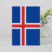 アイスランド国旗 箔招待状 (立ち正面)