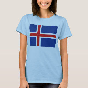 アイスランド国旗x地図Tシャツ Tシャツ