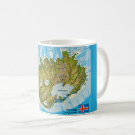 アイスランド地図のポストカード コーヒーマグカップ