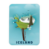 アイスランド地図イラスト旅行ポスター マグネット (縦)
