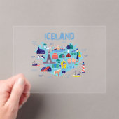 アイスランド地図 アクリル招待状 (インサイチュ (ポータブル))