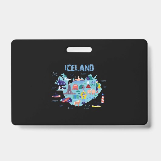 アイスランド地図 バッジ (表面)