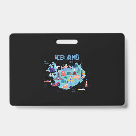 アイスランド地図 バッジ
