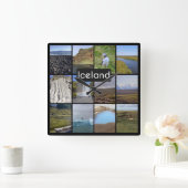 アイスランド夏景色 スクエア壁時計 (ホーム)