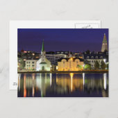 アイスランド威厳があるミッドナイトインダウンタウンレイキャビク ポストカード (正面/裏面)