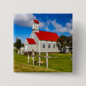 アイスランド教会 缶バッジ (正面)