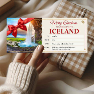アイスランド旅行クリスマスお楽しみギフトチケットカード 招待状