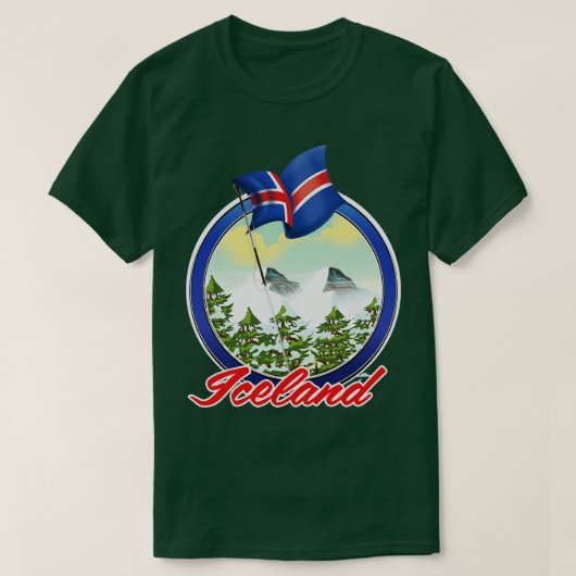 アイスランド旅行 Tシャツ (デザイン正面)