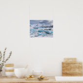 アイスランド氷河の氷の風景 ポスター (キッチン)