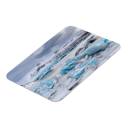 アイスランド氷河の氷の風景 マグネット (左側)