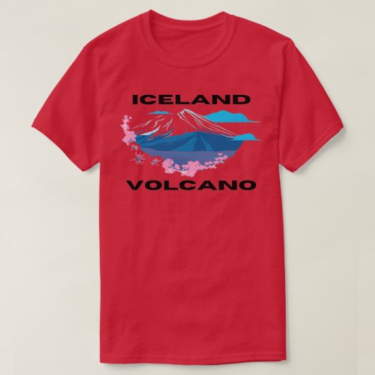 アイスランド火山 Tシャツ (デザイン正面)