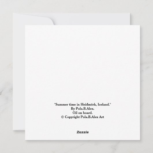 アイスランド素晴らしランドスケープのアートカードby Pola.B.Alex シーズンカード (裏面)