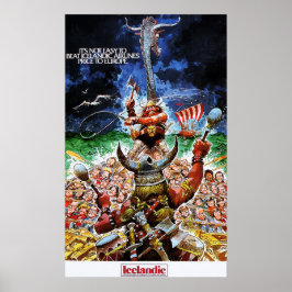 アイスランド航空バイキングローファーヨーロッパレトロ ポスター