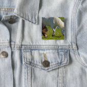 アイスランド西部のアイスランドウマ。 缶バッジ (インサイチュ)