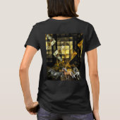 アイスランド風の歩行ゴールドダイヤモンド抽象画 Tシャツ (裏面)