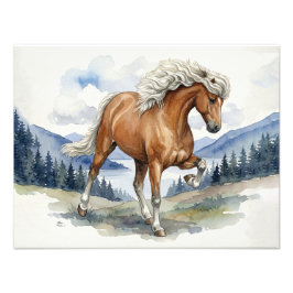 アイスランド馬のシルバーベイの山岳S フォトプリント