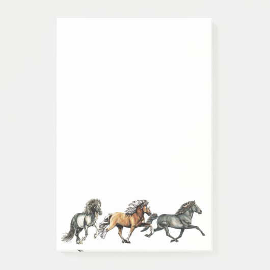 アイスランド馬のトリオ ポストイット (正面)