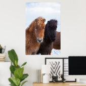 アイスランド2の冬のアイスランド馬 ポスター (ホームオフィス)