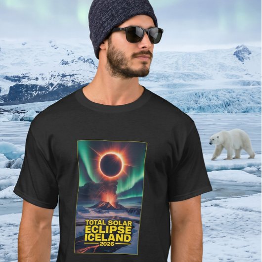 アイスランド2026年日食Tシャツ - 皆既日食イベントTシャツ Tシャツ