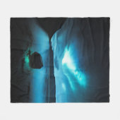 アイスランド – アイスランドのオーロラ(Northern Lights) フリースブランケット (正面(横))