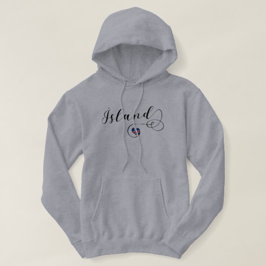 アイスランド、アイスランドハート パーカ (デザイン正面)