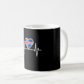 アイスランド – アイスランド国旗のハートビート コーヒーマグカップ (正面右)