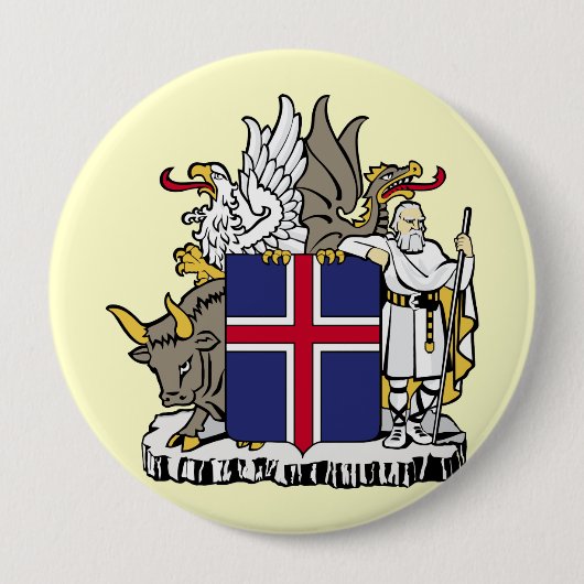 アイスランド、アイスランド 缶バッジ (正面)