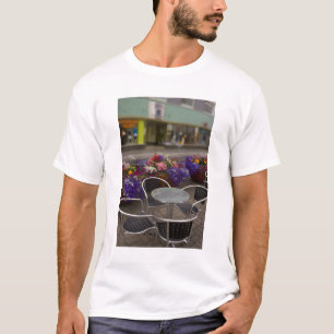 アイスランド、アークレイリ。中心業務地区の景色 Tシャツ