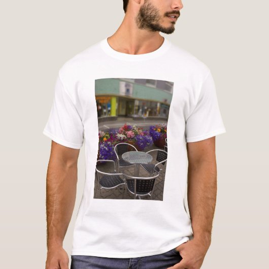 アイスランド、アークレイリ。中心業務地区の景色 Tシャツ (正面)