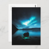 アイスランド – ウェストフィヨルドのノーザンライト ポストカード (正面/裏面)