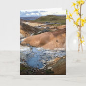 アイスランド - オーダーメイドのホリデー/グリーティングカード カード (黄色い花)