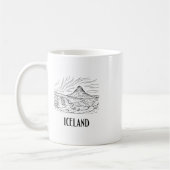 アイスランド オーロラ 線画 ドローイング 旅行 コーヒーマグカップ (左)
