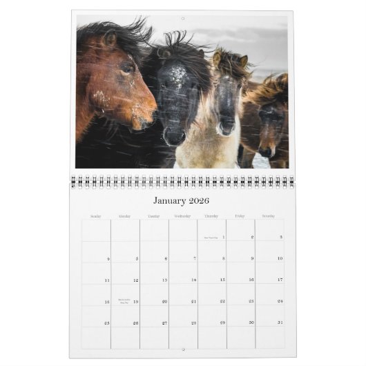 アイスランド カレンダー (1月 2026)