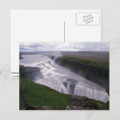 アイスランド，ガルフォス，滝 ポストカード (正面/裏面)