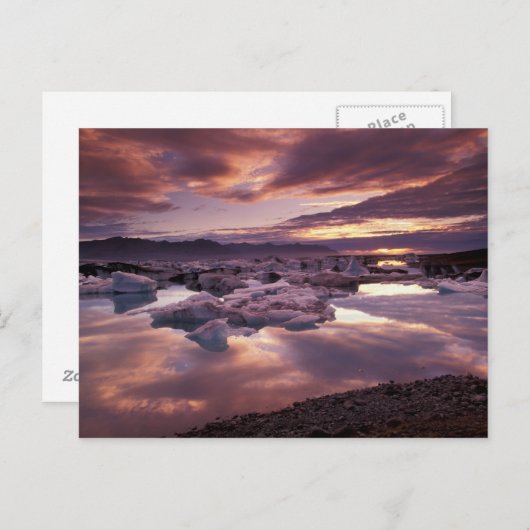 アイスランド、ジョクルサロンラグーン、ランドスケープ ポストカード (正面/裏面)